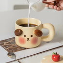 DecorBites™ Animal Ceramic Mug Set: Pig Dog Design, Lid, Spoon, Saucer - Breakfast Coffee Cup