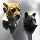 DecorBites™ Animal Head Wall Hanger: Decorative Resin Wildlife Hook Rack Statue