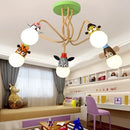 DecorBites™ Animal LED Ceiling Light: Monkey Zebra Giraffe Kids Lamp for Bedroom.