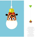 DecorBites™ Animal LED Ceiling Light: Monkey Zebra Giraffe Kids Lamp for Bedroom.