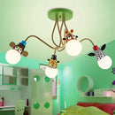 DecorBites™ Animal LED Ceiling Light: Monkey Zebra Giraffe Kids Lamp for Bedroom.