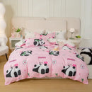 Playful white & black animal pattern bedding set bedroom duvet cover