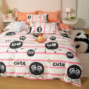 Playful white & black animal pattern bedding set bedroom duvet cover