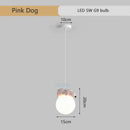 Gray animal resin pendant lamps for children's bedroom