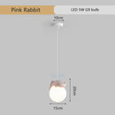 Gray animal resin pendant lamps for children's bedroom