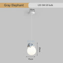 Gray animal resin pendant lamps for children's bedroom