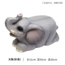 Gray elephant resin sculpture footstool seat living room decor