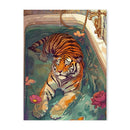 Colorful bathtub animal canvas painting bathroom wall art