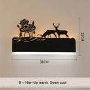 Black metal elephant silhouette animal wall lamps for living room