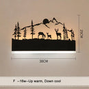 Black metal elephant silhouette animal wall lamps for living room