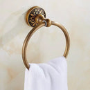 DecorBites™ Antique Bathroom Shelf Towel Rack Set with Bath Hardware & Toilet Brush Holder