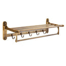 DecorBites™ Antique Bathroom Shelf Towel Rack Set with Bath Hardware & Toilet Brush Holder