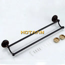 DecorBites™ Antique Black Brass Double Towel Bar 30-60cm - YT-12298-H