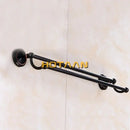 DecorBites™ Antique Black Brass Double Towel Bar 30-60cm - YT-12298-H