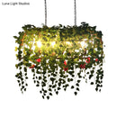 DecorBites™ Antique Black Metal Island Chandelier with 4 Birdcage-Style Heads: Perfect for Restaurants and Plant Ceiling