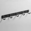 Antique black robe hook brass wall rack bathroom 5 hook rail