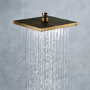 DecorBites™ Antique Brass 8-inch Square Rainfall Shower Head - Premium Brass Top