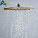 DecorBites™ Antique Brass 8-inch Square Rainfall Shower Head - Premium Brass Top