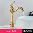 DecorBites™ Antique Brass Basin Faucet Hot Cold Mixer Tap Single Handle Sink Faucet
