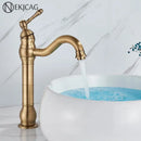 DecorBites™ Antique Brass Basin Faucet Hot Cold Mixer Tap Single Handle Sink Faucet