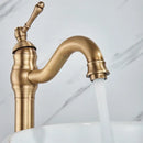 DecorBites™ Antique Brass Basin Faucet Hot Cold Mixer Tap Single Handle Sink Faucet