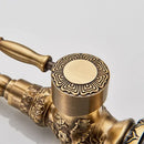 Antique brass flower carved kitchen basin faucet with 360 rotation