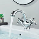 DecorBites™ Antique Brass Basin Faucet: Solid Brass Single Hole Deck Mounted Mixer Tap