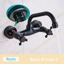 Antique brass basin faucet wall mounted bathroom swivel mixer tap