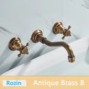 Antique brass basin faucet wall mounted bathroom swivel mixer tap