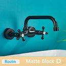 Antique brass basin faucet wall mounted bathroom swivel mixer tap