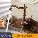 DecorBites™ Antique Brass Basin Faucet with Single Handle Hot/Cold Mixer Taps Rotation AL-9966F