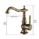 DecorBites™ Antique Brass Basin Faucet with Single Handle Hot/Cold Mixer Taps Rotation AL-9966F
