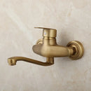 DecorBites™ Antique Brass Basin Sink Mixer Tap Wall Mounted Kitchen Faucet