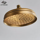 DecorBites™ Antique Brass Bath Rainfall Shower Head - 8 inch Solid Brass Handheld Shower