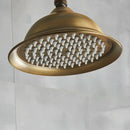 DecorBites™ Antique Brass Bath Rainfall Shower Head - 8 inch Solid Brass Handheld Shower