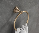 DecorBites™ Antique Brass Bathroom Accessory Set: Towel Rack, Paper Holder, Soap Dish, Towel Ring, & More