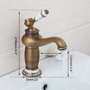 DecorBites™ Antique Brass Bathroom Basin Faucet Deck Mounted Retro Mixer Vanity Taps