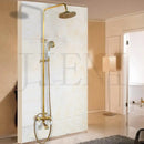 DecorBites™ Antique Brass Bathroom Shower Set with Hand Shower, Mixer Taps, Double Handles