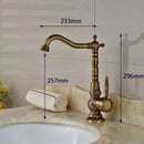 DecorBites™ Antique Brass Bathroom Sink Faucet Mixer, Single Handle Hot Cold Water Tap
