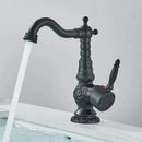 DecorBites™ Antique Brass Bathroom Sink Faucet Mixer, Single Handle Hot Cold Water Tap