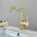 DecorBites™ Antique Brass Bathroom Sink Faucet Mixer, Single Handle Hot Cold Water Tap