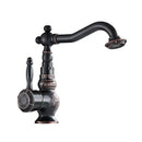 DecorBites™ Antique Brass Bathroom Sink Faucet Mixer, Single Handle Hot Cold Water Tap