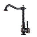 DecorBites™ Antique Brass Bathroom Sink Faucet Mixer, Single Handle Hot Cold Water Tap