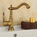 Vintage antique brass swivel spout sink faucet kitchen mixer tap