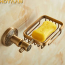 DecorBites™ Antique Brass Bathroom Soap Basket Wall Mounted Soap Dish Holder