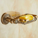 DecorBites™ Antique Brass Bathroom Soap Basket Wall Mounted Soap Dish Holder