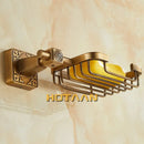 DecorBites™ Antique Brass Bathroom Soap Basket Wall Mounted Soap Dish Holder