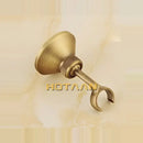 Antique brass bidet with floral ceramic knobs for bathroom