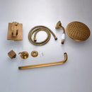Antique brass & black 8 inch rainfall shower set – bathroom faucet