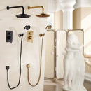 Antique brass & black 8 inch rainfall shower set – bathroom faucet